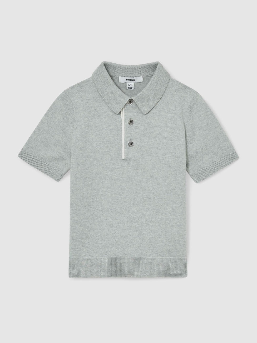 Children & Baby 3-9 yrs Contrast Placket Polo Shirt With Cotton in Washed Sage