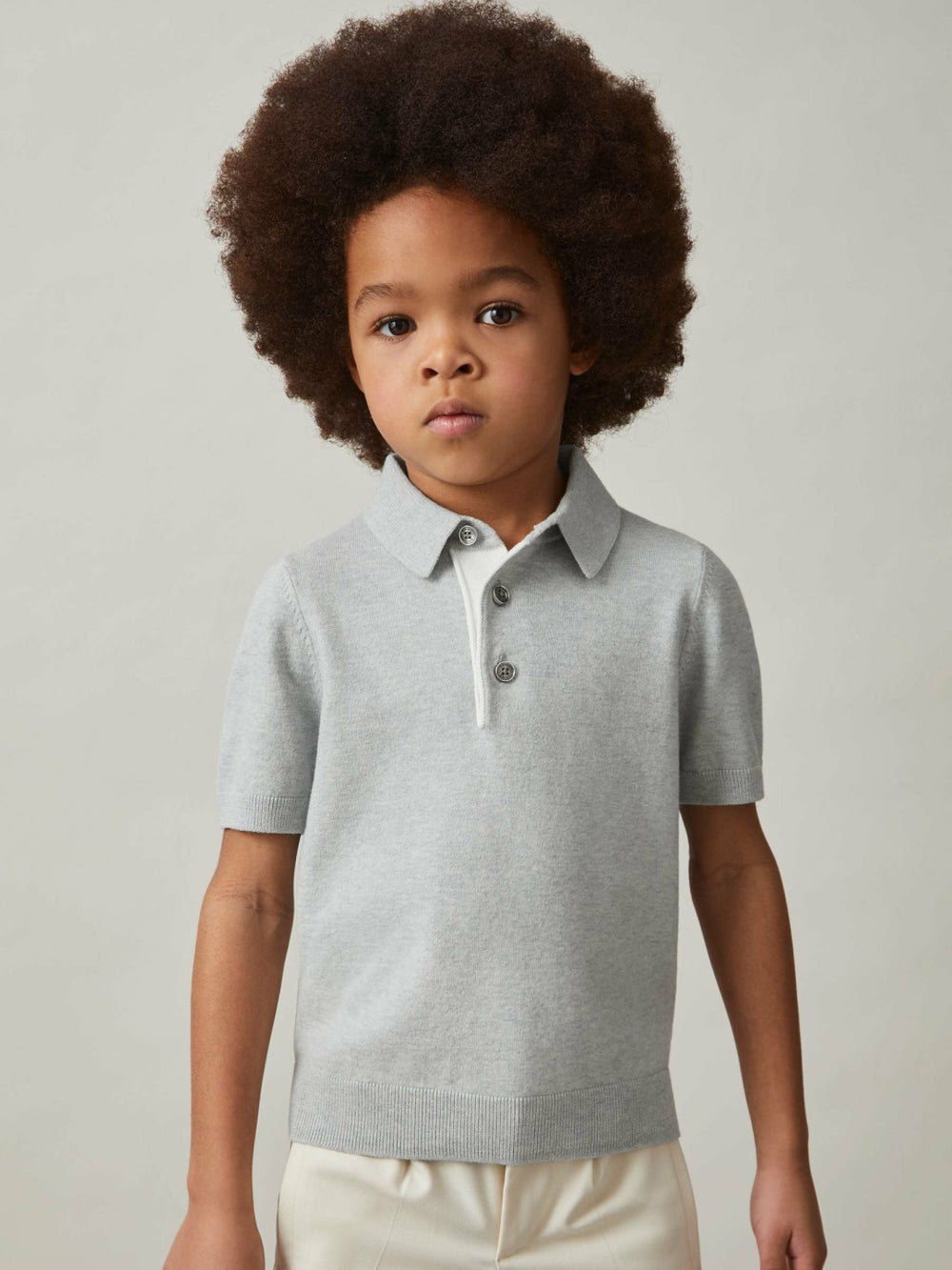 Children & Baby 3-9 yrs Contrast Placket Polo Shirt With Cotton in Washed Sage