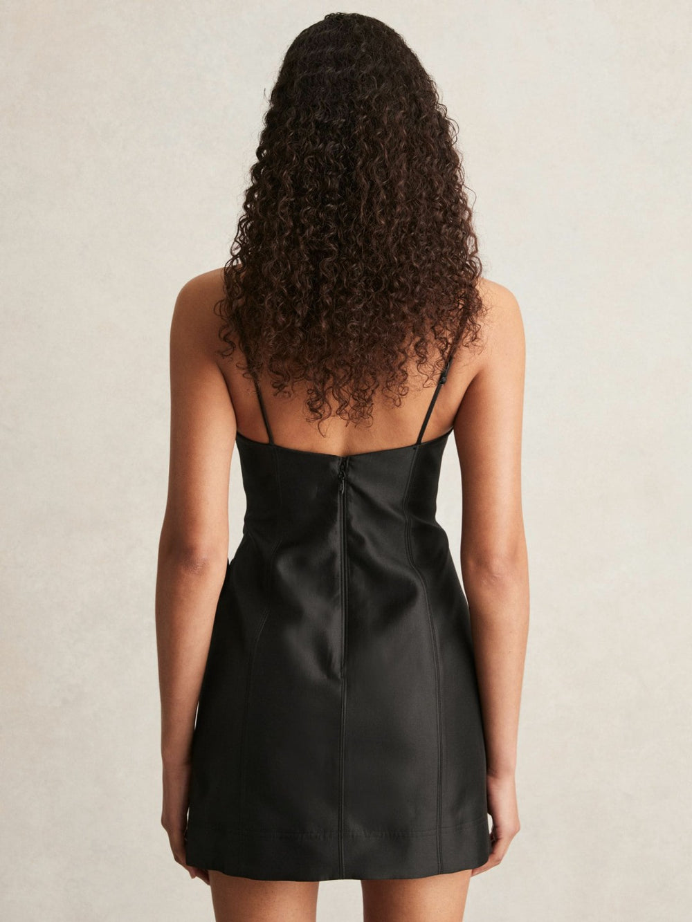 Women Acler Petal Detail Fitted Mini Black Dress in Black