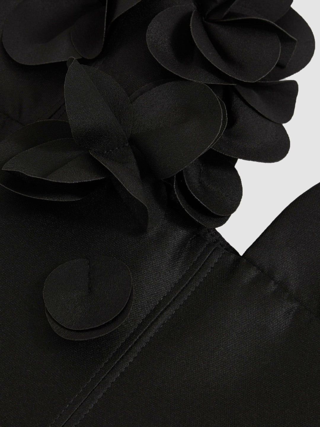 Women Acler Petal Detail Fitted Mini Black Dress in Black
