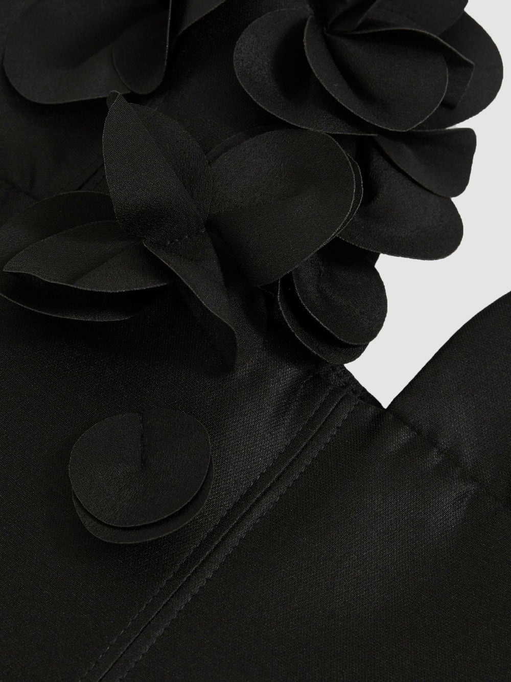 Women Acler Petal Detail Fitted Mini Black Dress in Black