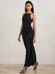 Women Acler Jersey Draped Midi Dress in Black