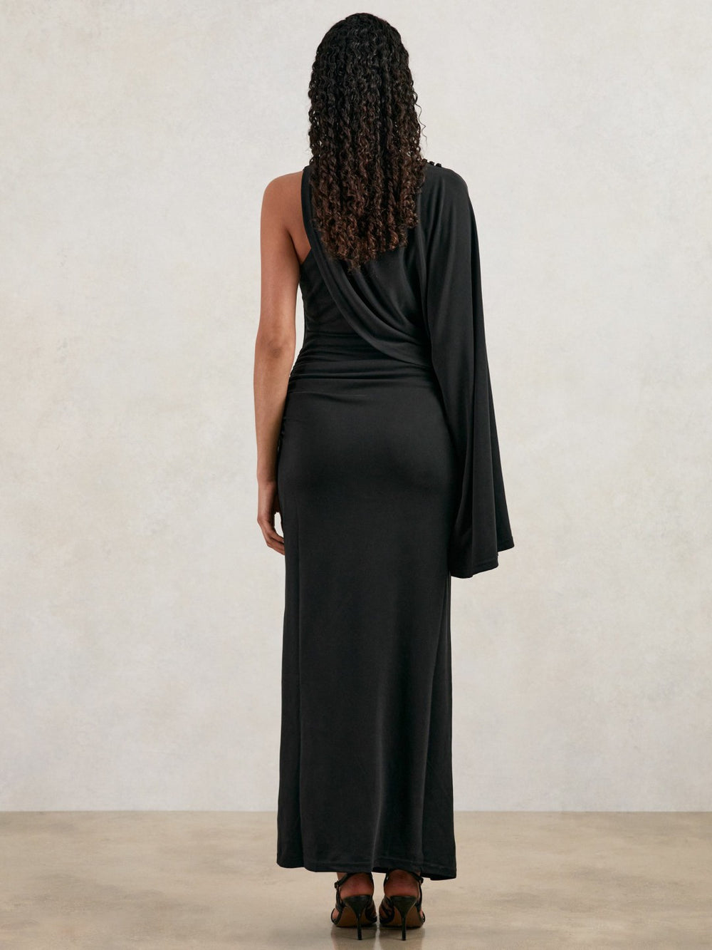 Women Acler Jersey Draped Midi Dress in Black