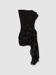 Women Acler Layered Ruffle Mini Black Dress in Black