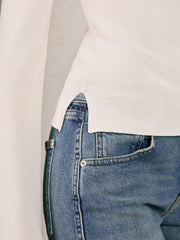 Women 100% Cotton Jumper in Ecru