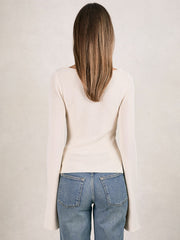 Women 100% Cotton Jumper in Ecru