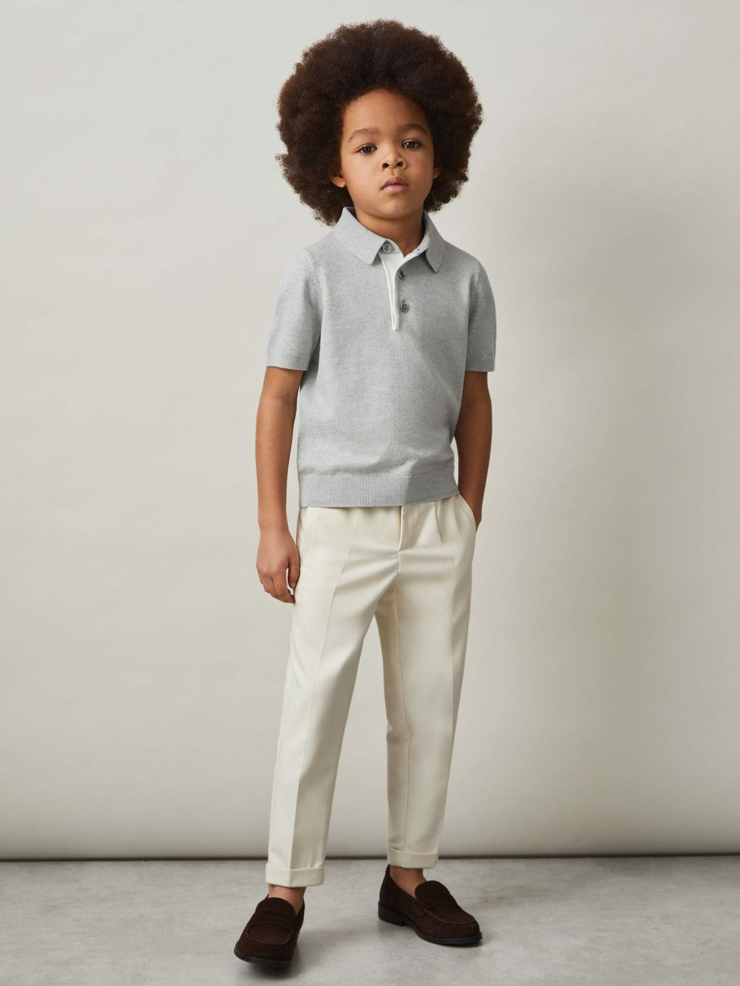 Children & Baby 9-13 yrs Contrast Placket Polo Shirt With Cotton in Washed Sage