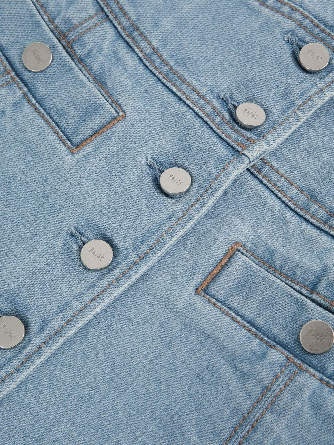 Women Paige Denim Button-Through Mini Dress in Jocelyn Blue