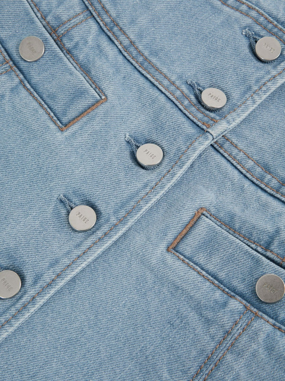 Women Paige Denim Button-Through Mini Dress in Jocelyn Blue
