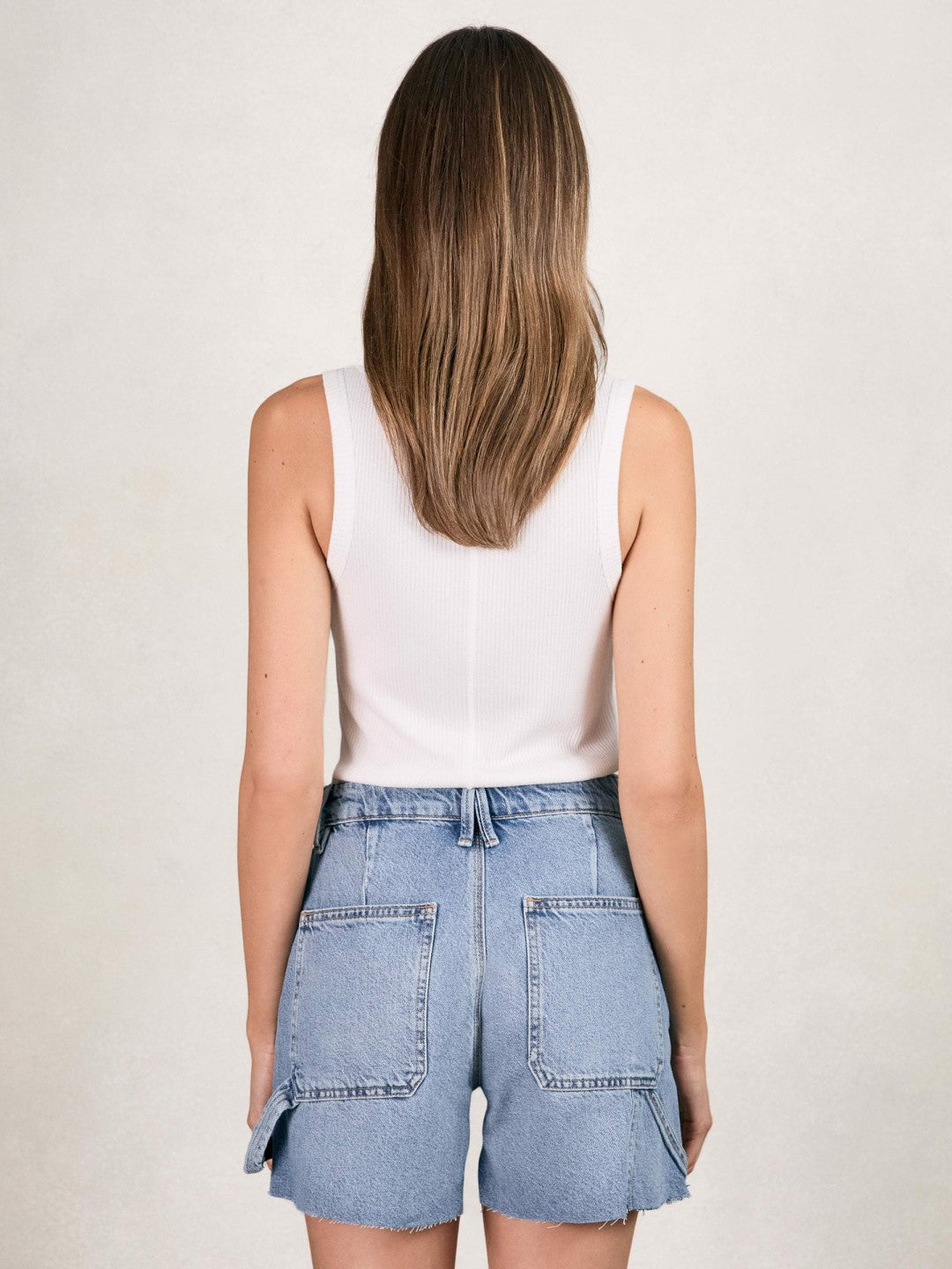Women 90S Long 100% Cotton Shorts in Indigo Blue