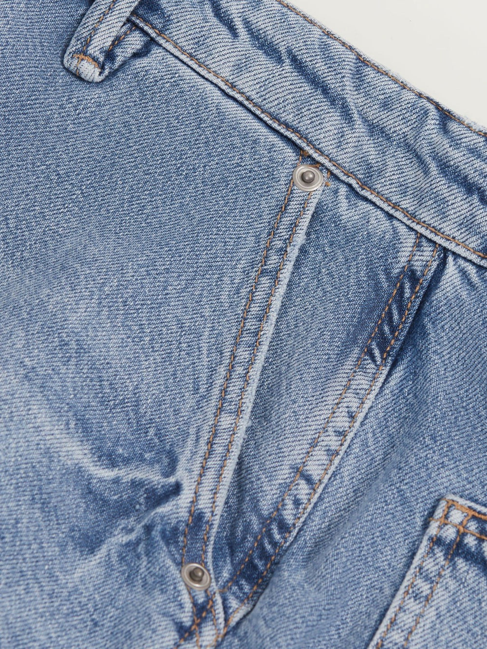 Women 90S Long 100% Cotton Shorts in Indigo Blue
