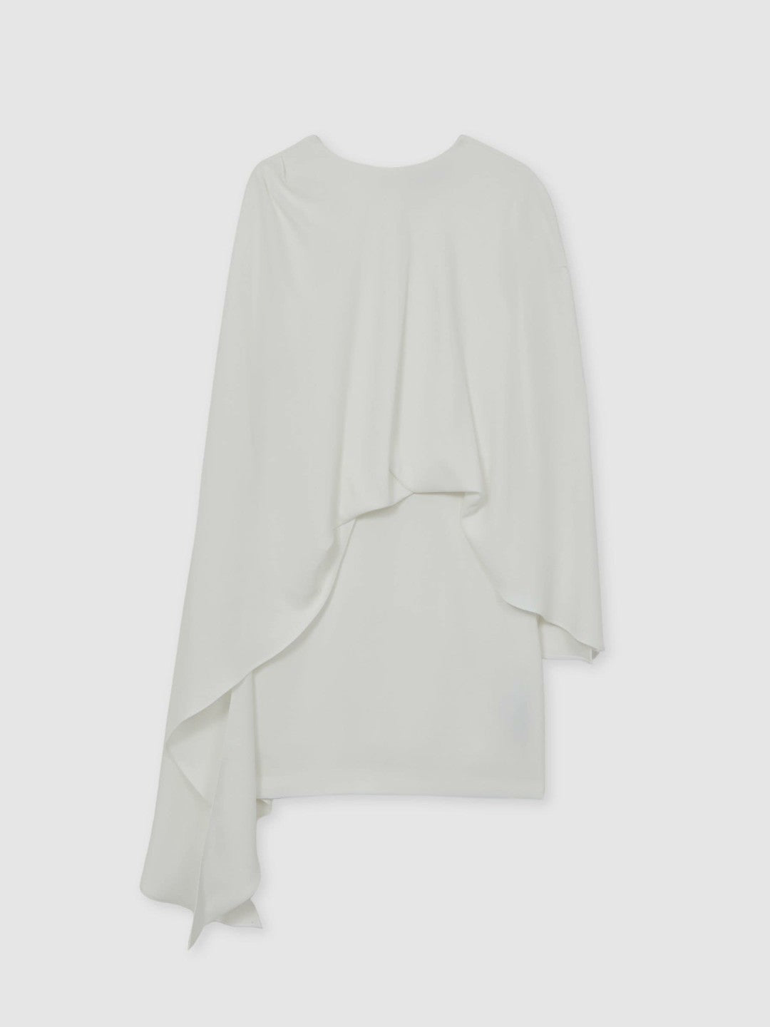 Women Halston Mini Ivory Asymmetric Cape Dress in Ivory