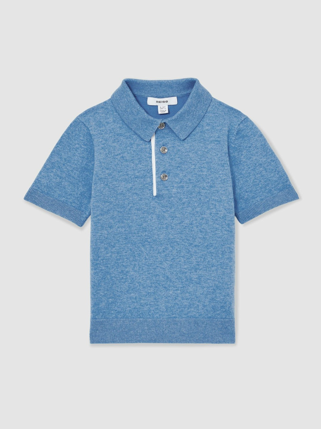 Children & Baby 13-14 yrs Contrast Placket Polo Shirt With Cotton in Blue