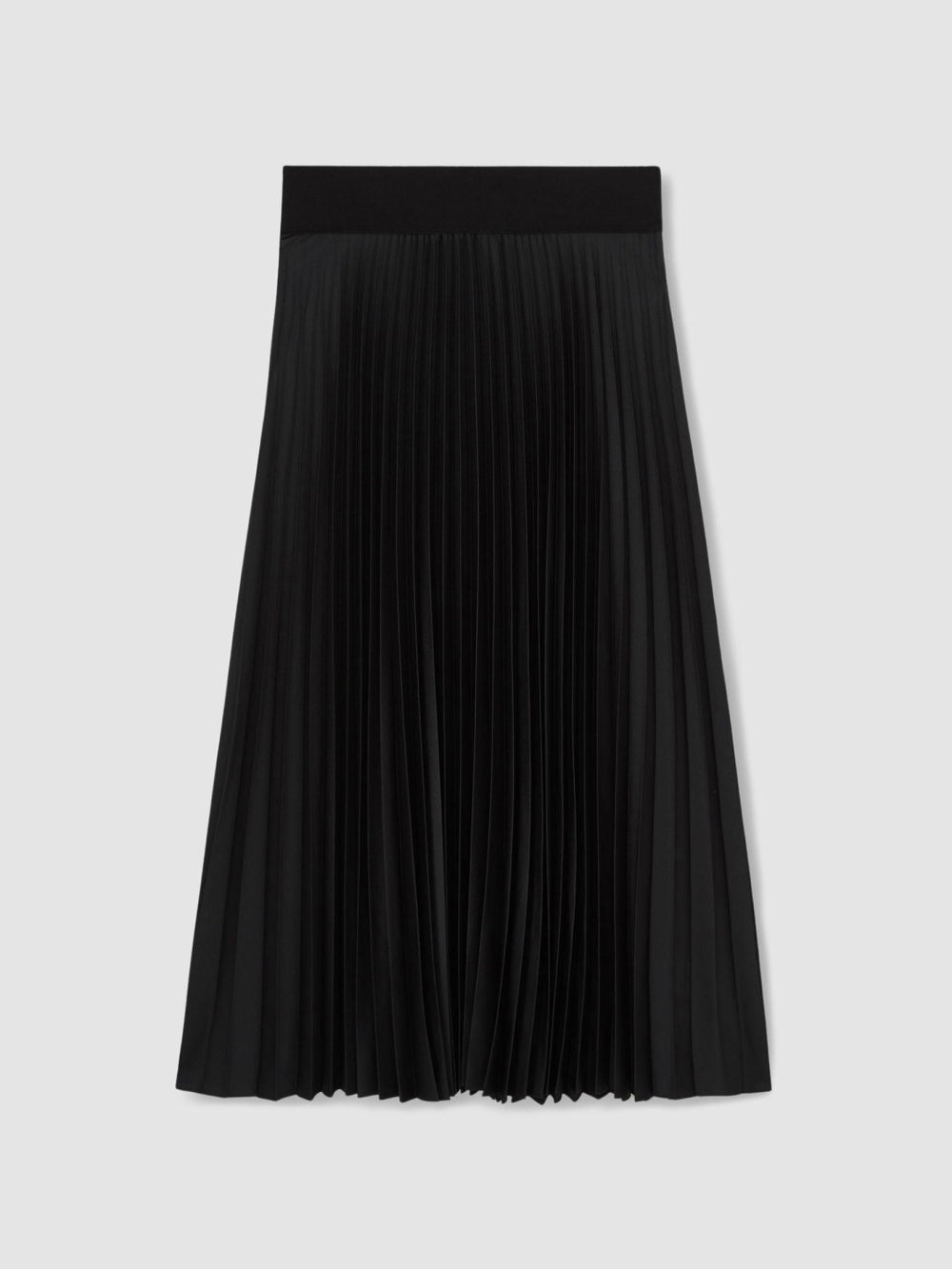 Women Pleated Midi Skirt in Black