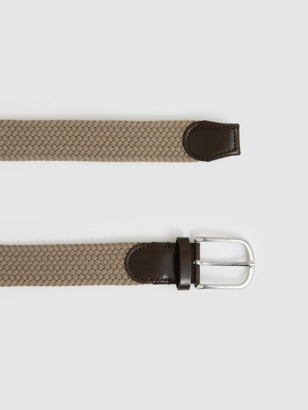 Men Basket Weave Belt in Stone