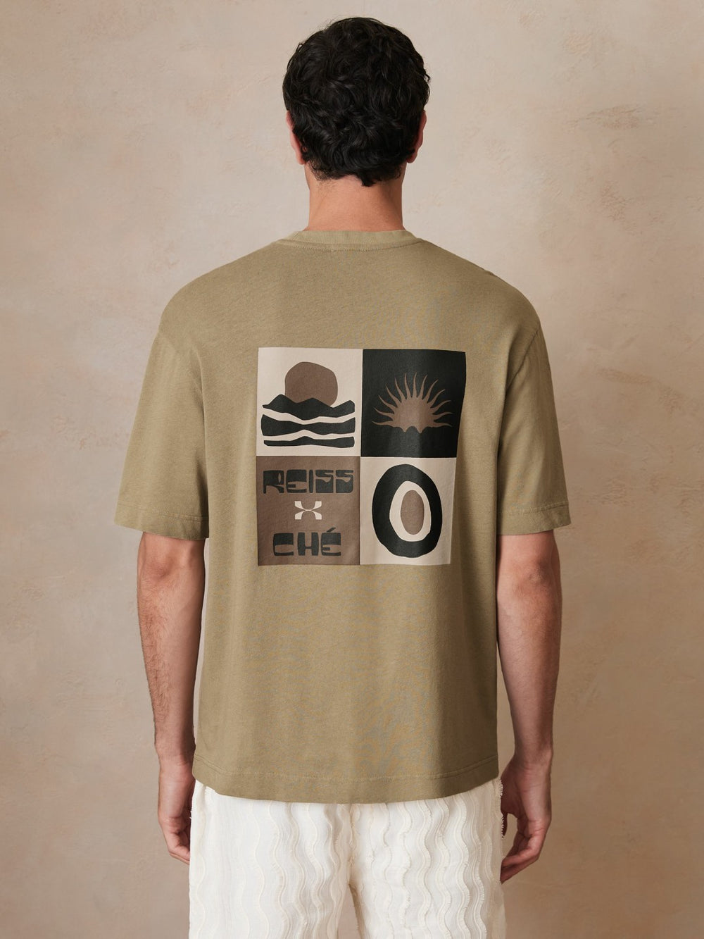 Men | Ché Cotton-Linen Sunset T-Shirt in Sage Green