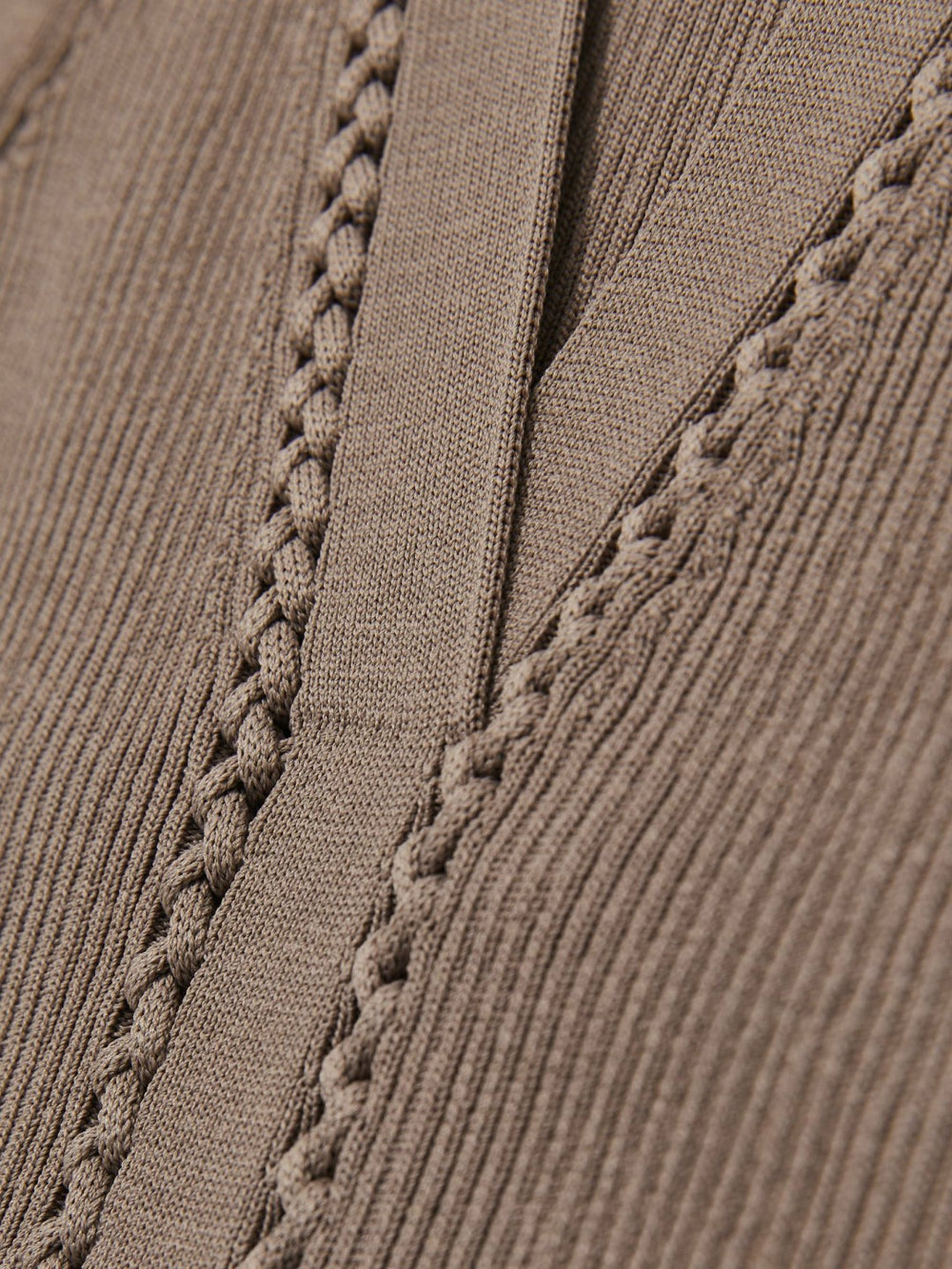 Women Craft-Stitch Rib-Knit Vest in Mink