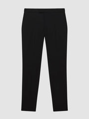 Men Slim-Fit Internal-Drawstring Trousers in Black