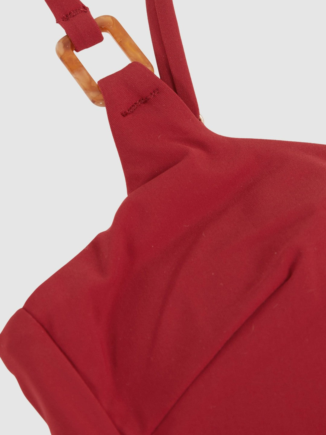Women Cut-Out Detail Bikini Top in Dark Red
