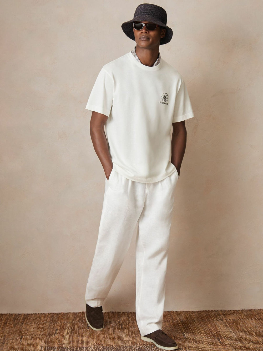 Men | Ché Cotton Palm-Tree T-Shirt in White