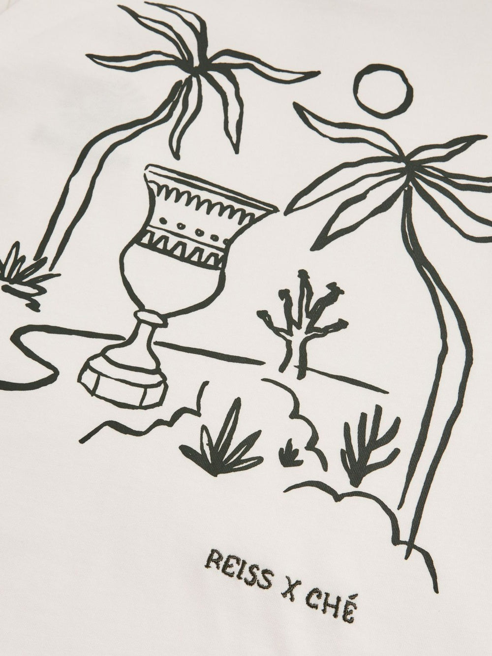 Men | Ché Cotton Palm-Tree T-Shirt in White