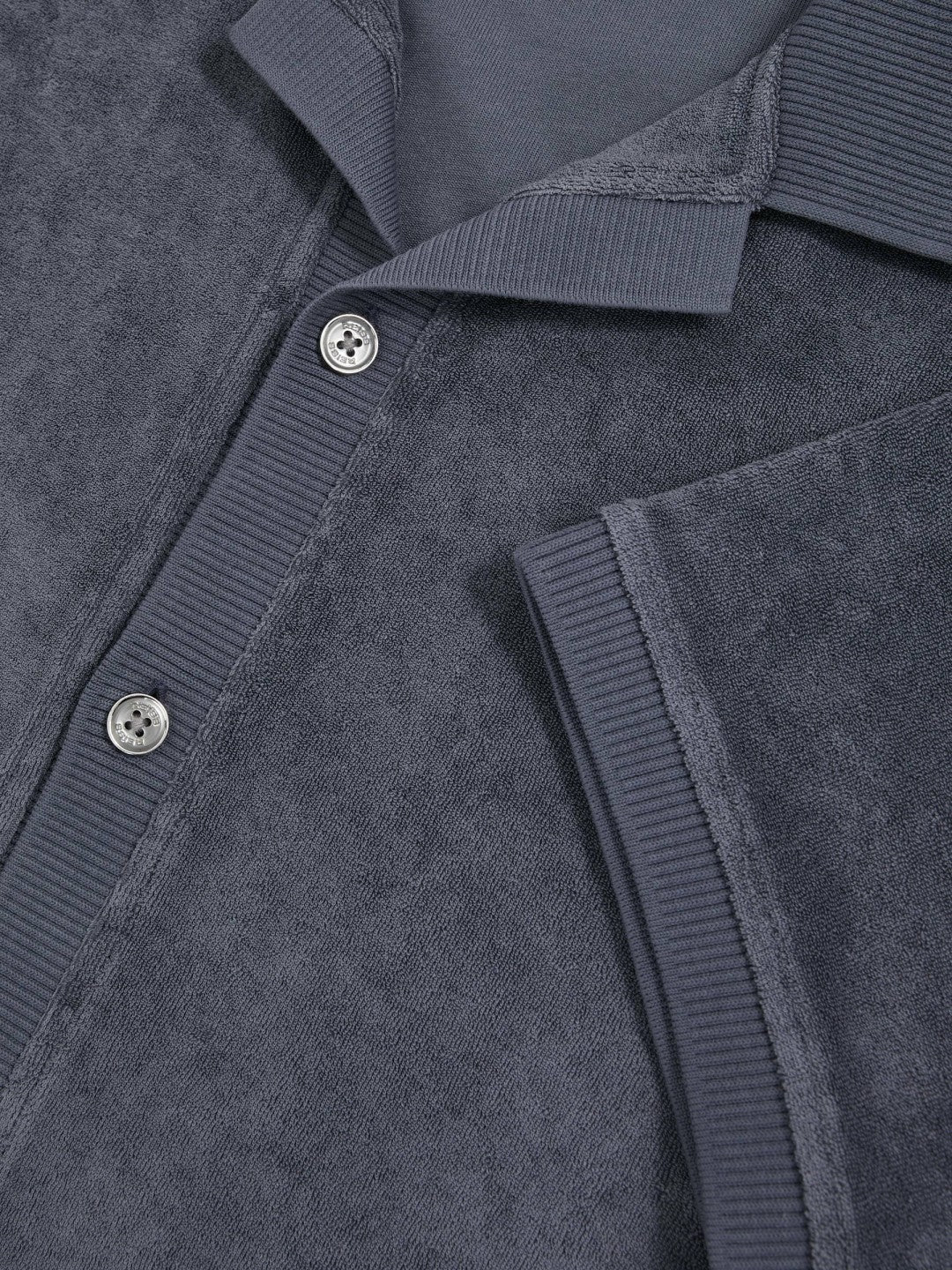 Men Cotton Blend Towelling Shirt in Airforce Blue