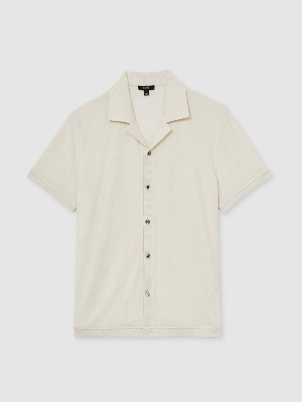Men Cotton Blend Towelling Shirt in White