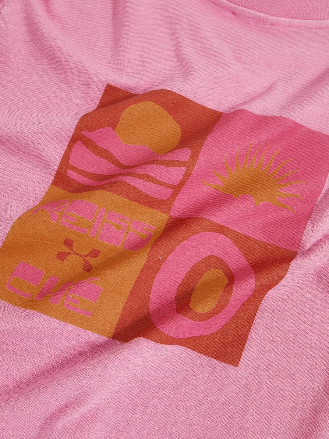 Men | Ché Cotton-Linen Sunset T-Shirt in Pink