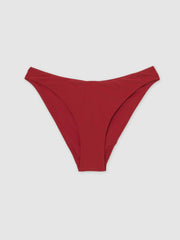 Women Fixed-Side Bikini Bottoms in Dark Red