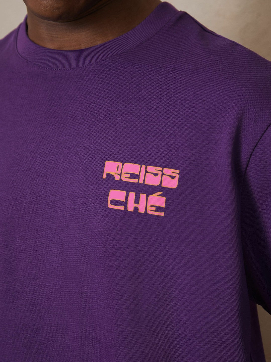 Men | Ché Cotton Palm-Print T-Shirt in Purple