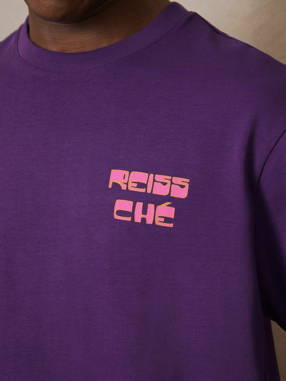 Men | Ché Cotton Palm-Print T-Shirt in Purple
