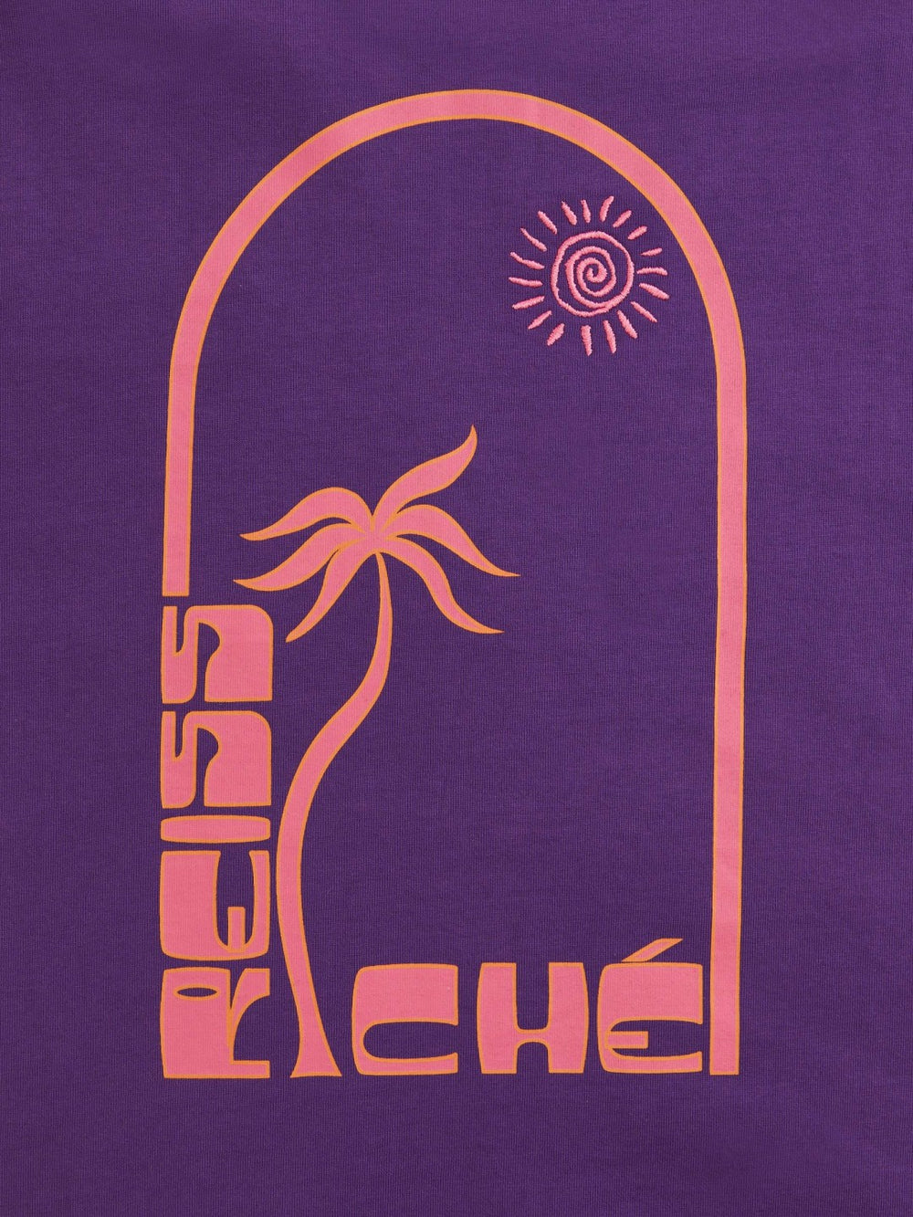 Men | Ché Cotton Palm-Print T-Shirt in Purple