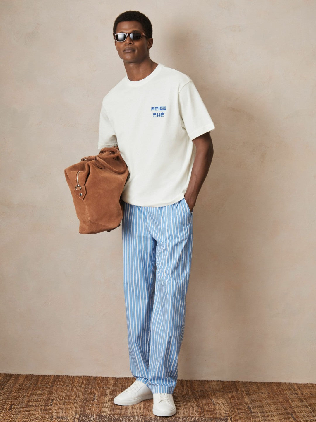 Men | Ché Cotton Palm-Print T-Shirt in White
