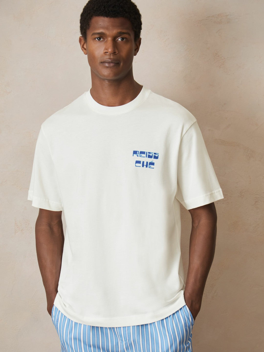 Men | Ché Cotton Palm-Print T-Shirt in White