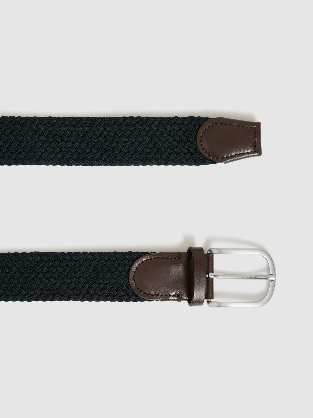 Men Basket Weave Belt in Navy