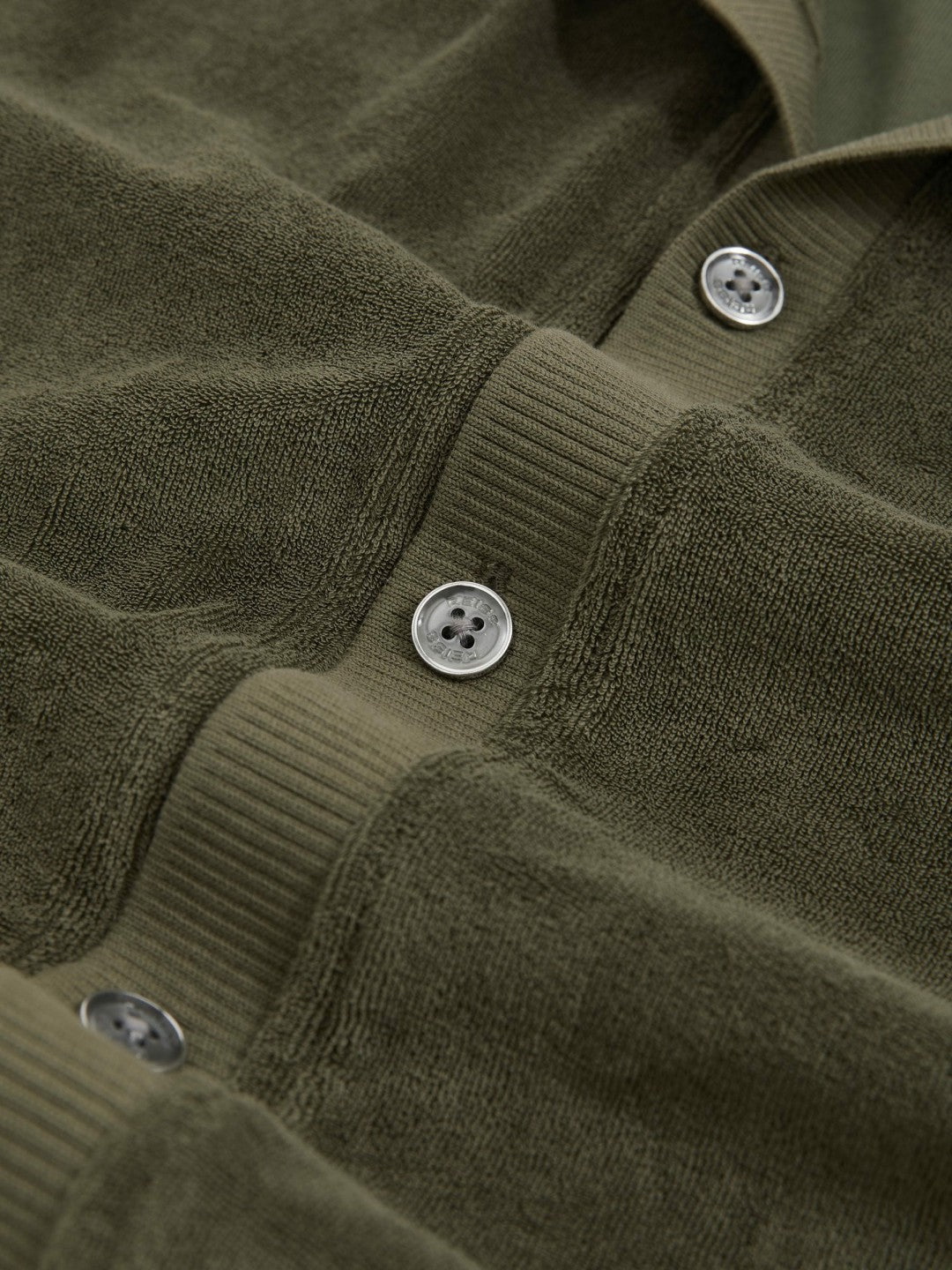 Men Cotton Blend Towelling Shirt in Green