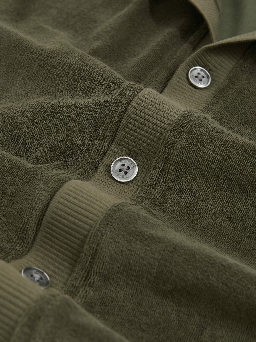 Men Cotton Blend Towelling Shirt in Green
