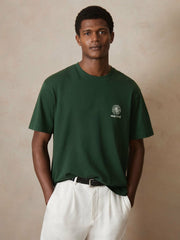 Men | Ché Cotton Palm-Tree T-Shirt in Green