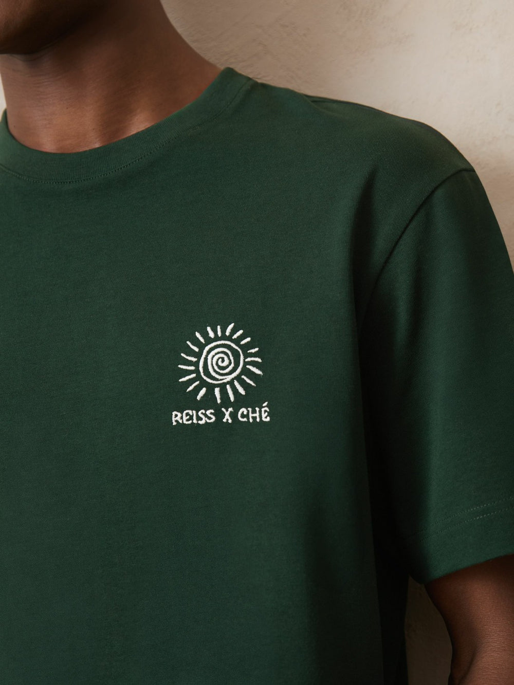 Men | Ché Cotton Palm-Tree T-Shirt in Green