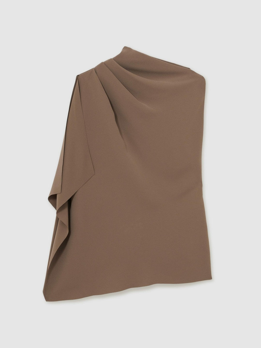 Women One-Shoulder Draped Top in Mink