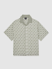 Men | Ché Motif-Embroidered Shirt in Sage/White