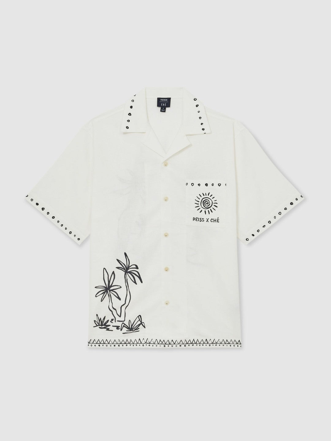Men | Ché Cotton-Linen Palm Shirt in White