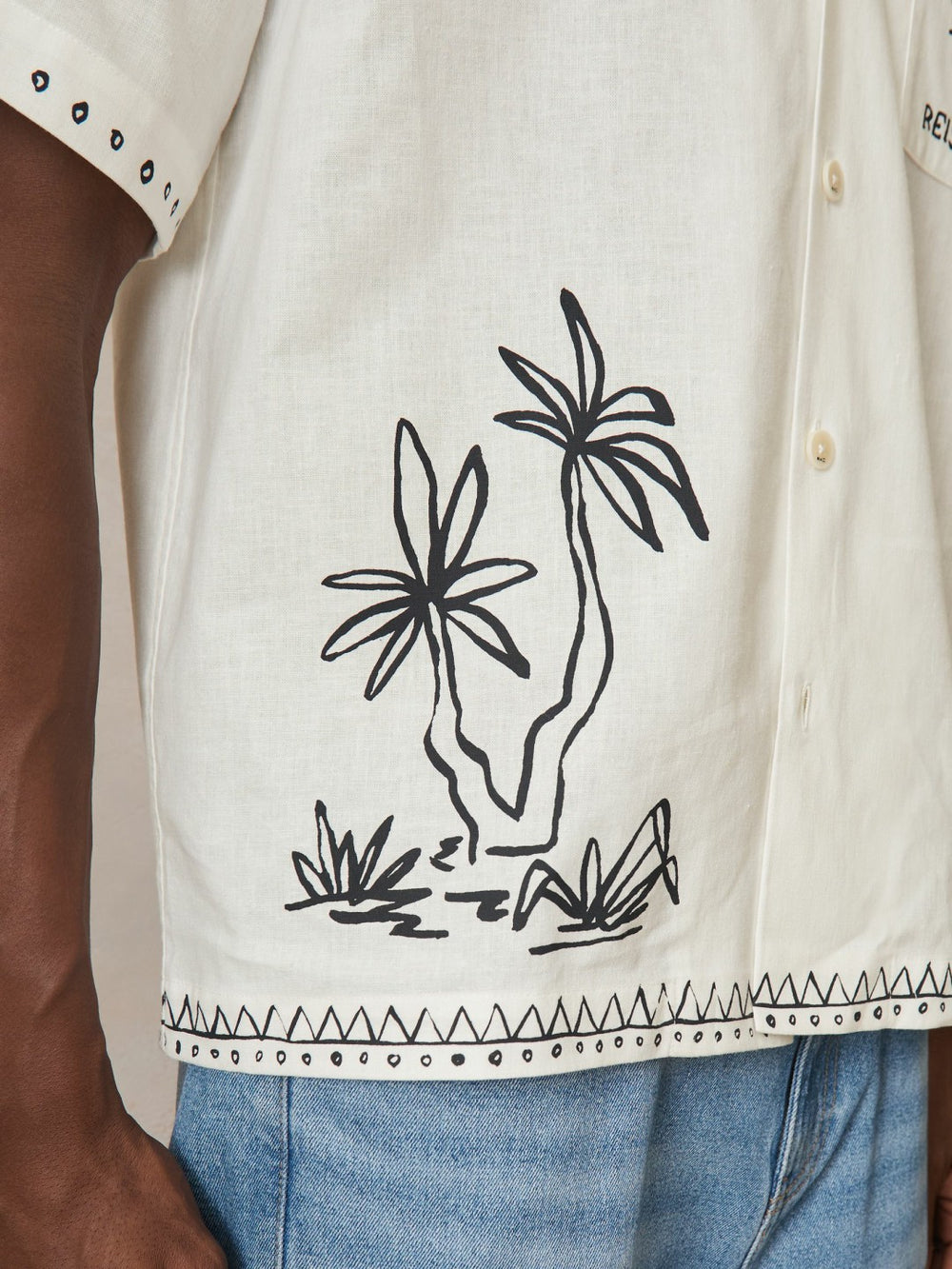 Men | Ché Cotton-Linen Palm Shirt in White