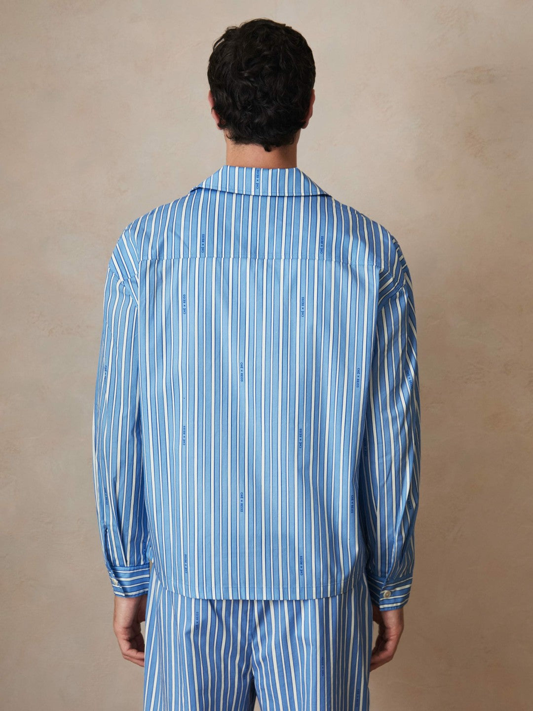 Men | Ché Poplin Stripe Pocket Shirt in Bright Blue/White