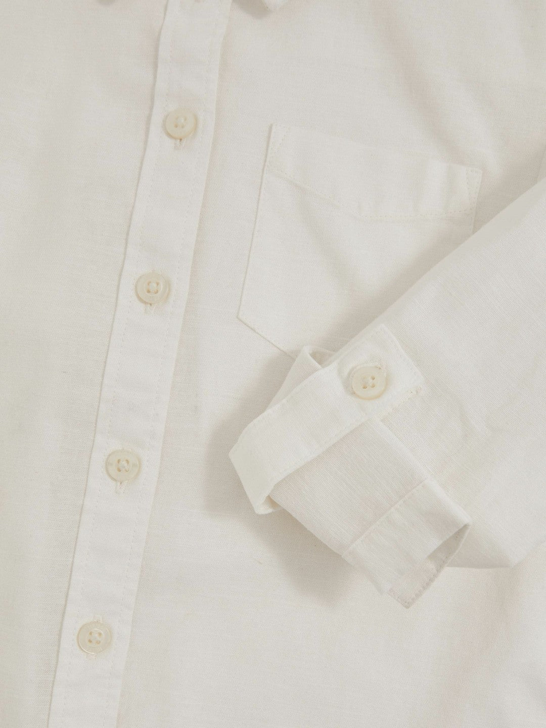 Children & Baby 4-9 yrs Linen Roll-Cuff Shirt in Ivory