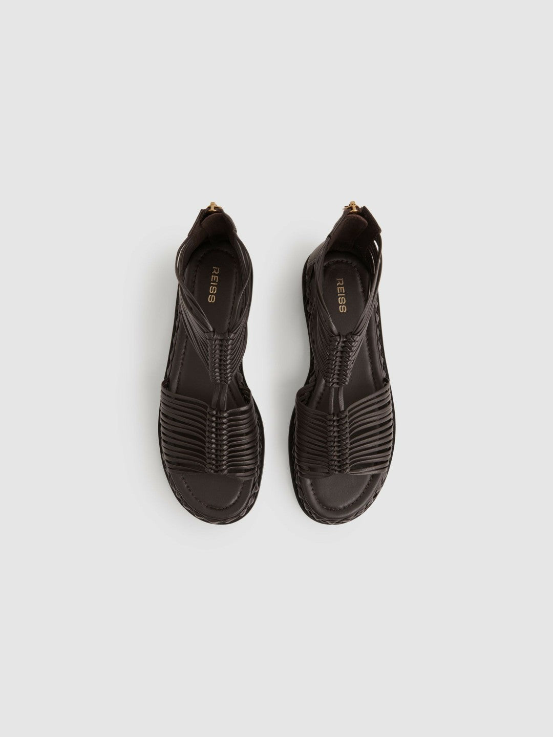 Women Leather Gladiator Sandals in Chocolate