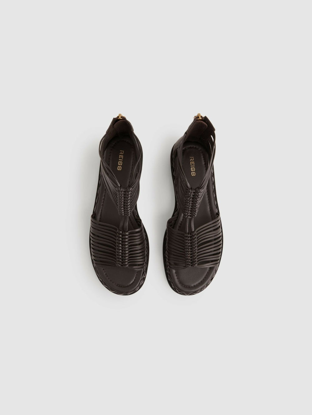 Women Leather Gladiator Sandals in Chocolate