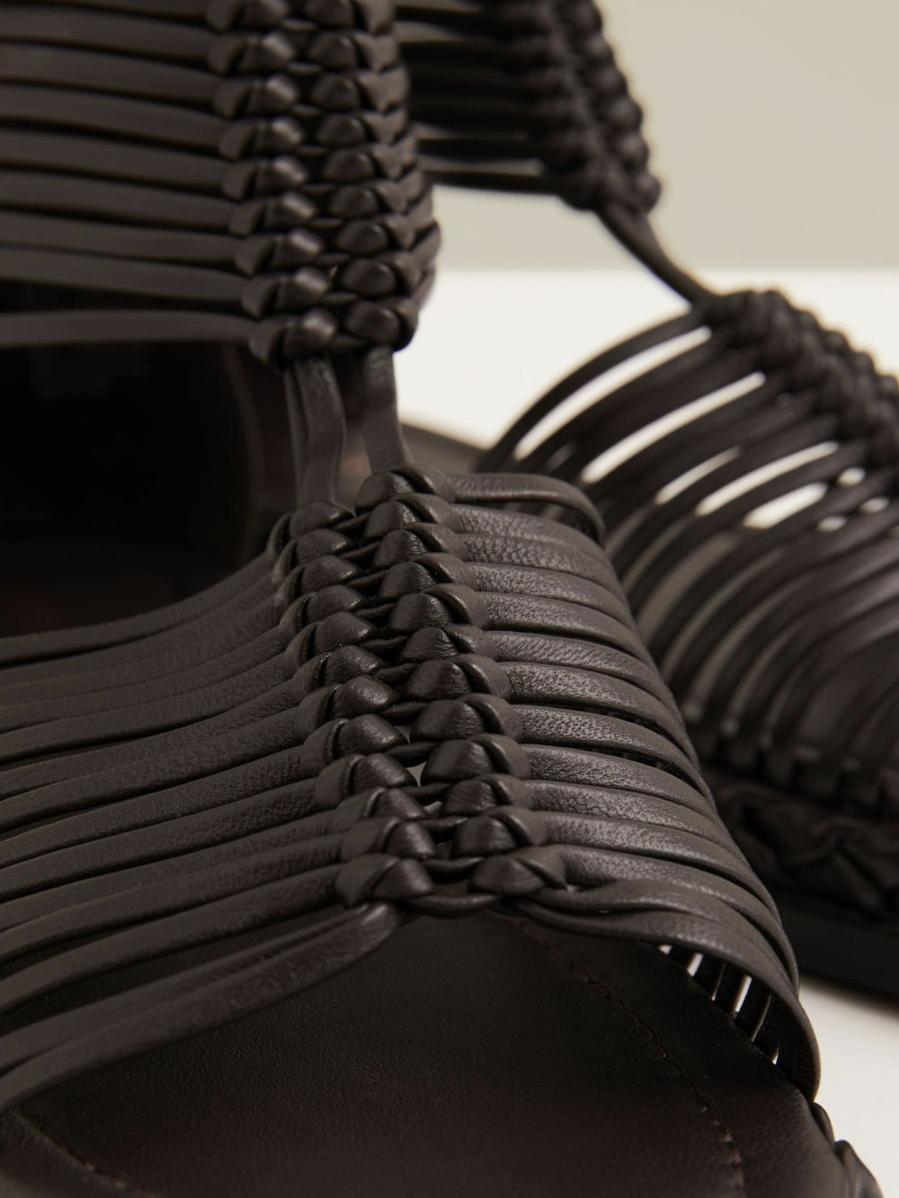 Women Leather Gladiator Sandals in Chocolate