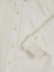 Children & Baby 13-14 yrs Linen Roll-Cuff Shirt in Ivory