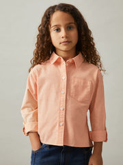 Children & Baby 4-9 yrs Linen Roll-Cuff Shirt in Peach